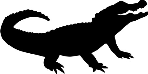 silhouette of a crocodile