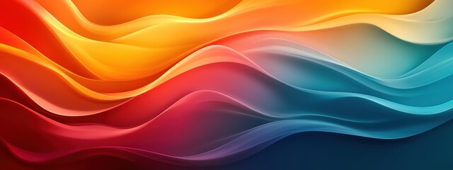 Obraz premium Vibrant Waves of Color Flowing Together in a Beautiful Abstract Design Representing Motion and Energy