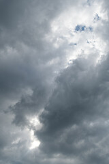 Obraz premium Dramatic heavy cloud sky, puffy clouds, Amazing picture of heaven light of nature