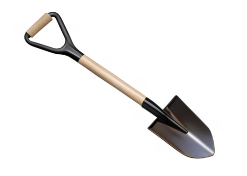  Shovel isolated on a transparent background.