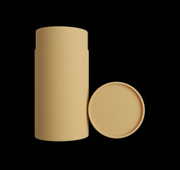 3d render blank paper tube