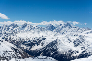Panoramic view of the Caucasus mountains