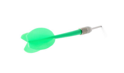 One green dart arrow isolated on white