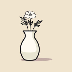 elegant illustration of a flower vase with flower
