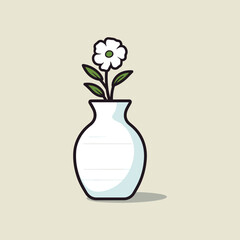 elegant illustration of a flower vase with flower