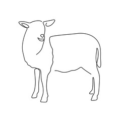 sheep line art logo continuous line