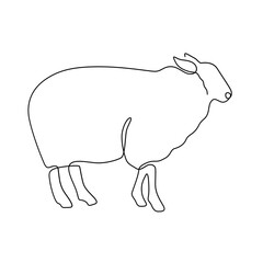 sheep line art logo continuous line