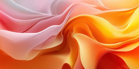 Abstract Orange and Pink Swirls Digital Art: A Stunning Visual of Flowing Hues and Gentle Curves