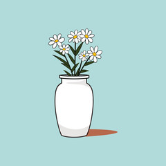 elegant illustration of a flower vase with flower