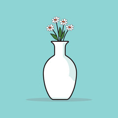 elegant illustration of a flower vase with flower