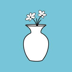 elegant illustration of a flower vase with flower