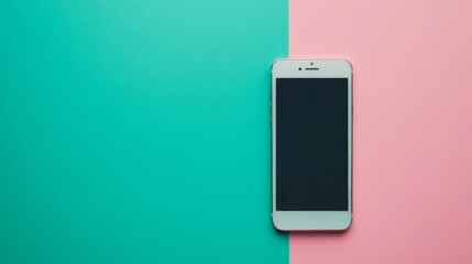 Modern Smartphone With Blank Screen Displayed on Minimalist Background