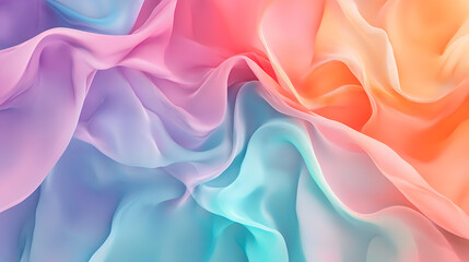 Obraz premium Abstract design with colorful, soft gradients of turquoise, coral, and lavender