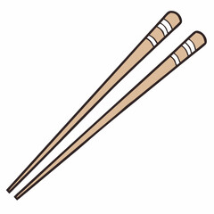 wooden chopsticks on white background