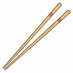 wooden chopsticks on white background