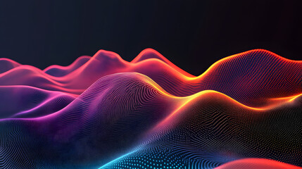 Obraz premium Futuristic abstract design with glowing neon lines and minimalist black space in the background