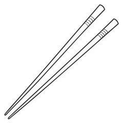 wooden chopsticks on white background on white background