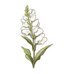 elegant illustration of a floral flower on a white