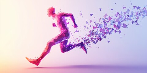 Abstract Polygonal Runner: Speed, Energy, and Motion in Digital Art