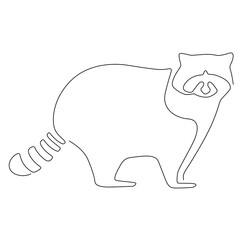 line art raccoon