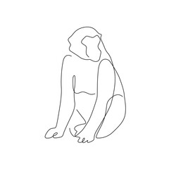 line art monkey © Je