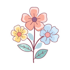 elegant illustration of a floral flower on a white