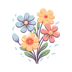 elegant illustration of a floral flower on a white