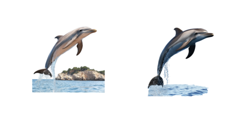 A Majestic Dolphin Leaping Out of a Bright Blue Ocean Water