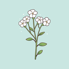 elegant illustration of a floral flower on a white