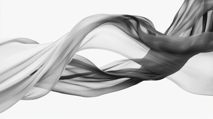 A long, curving piece of fabric with a black and white pattern