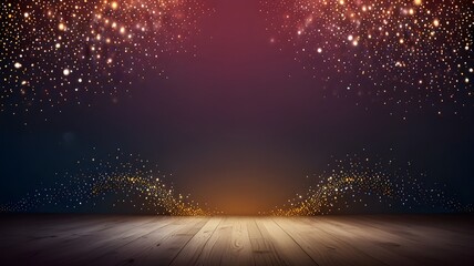 Elegant gradient background with shining crescent and twinkling lights