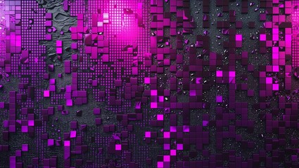 Cyberpunk magenta glass mosaic texture on abstract background design illustration 