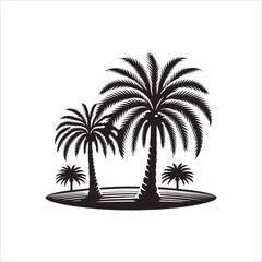 Obraz premium date-palm-tree-silhouette-vector