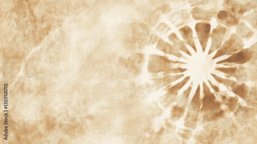 Wall mural watercolor background with a tie-dye pattern in sepia tones, showcasing the unique texture and patte