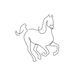 horse line art continuous line