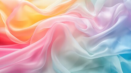 Obraz premium Colorful silk satin fabrics folding, abstract background