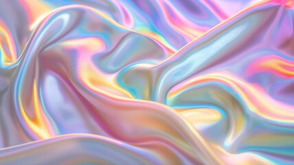 Fototapeta premium Colorful silk satin fabrics folding, abstract background