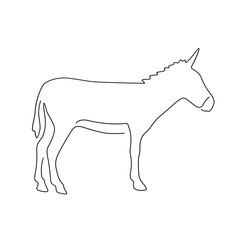 donkey line art logo one line