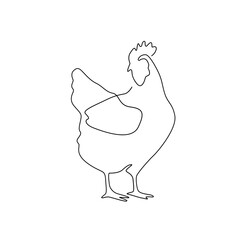 chicken line art logo one line