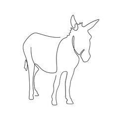 donkey line art logo one line