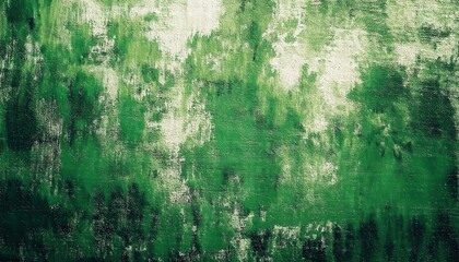 Obraz premium textured green abstract painting with expressive brushstrokes on canvas, evoking a natural forest aesthetic for background