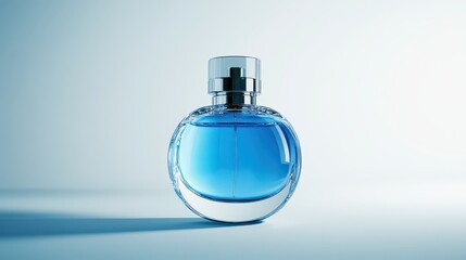 4K ultra-realistic studio shot of a perfume bottle with a high-gloss metallic finish, modern and futuristic.