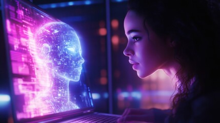 Obraz premium Exploring the Intersection of AI and Human Interaction