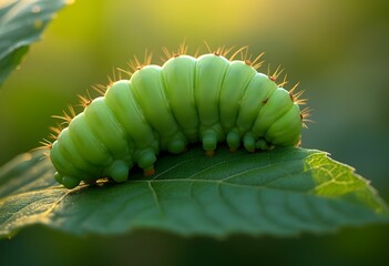 Fototapeta premium Soft Morning Light on Resting Caterpillar