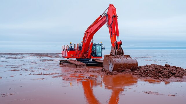 Dredge Operator Excavating Waterways, skilled worker removing sediment to ensure clear and navigable channels for efficient water transport and ecosystem health