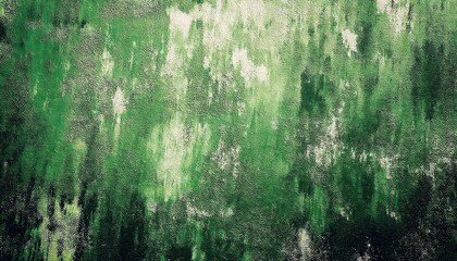 textured green abstract painting with expressive brushstrokes on canvas, evoking a natural forest aesthetic for background

