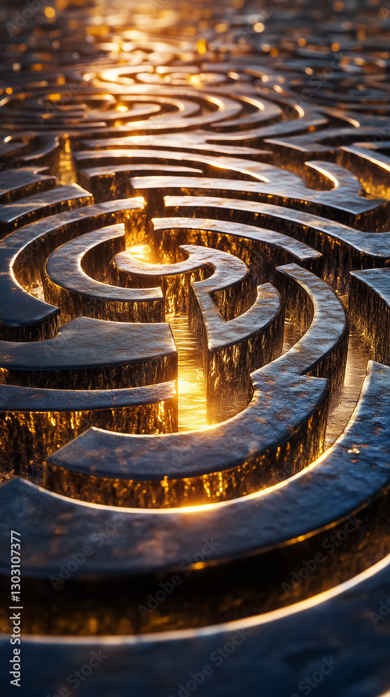 Poster a mesmerizing labyrinth unfolds with intricate patterns that glow in the dark, creating an illusion 