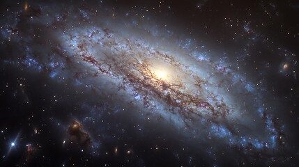 Fototapeta premium A massive starburst galaxy radiating light and energy in all directions