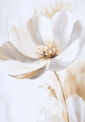 Elegant white flower painting with soft background tones