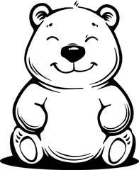 Bear vector design simple illustration on black and white